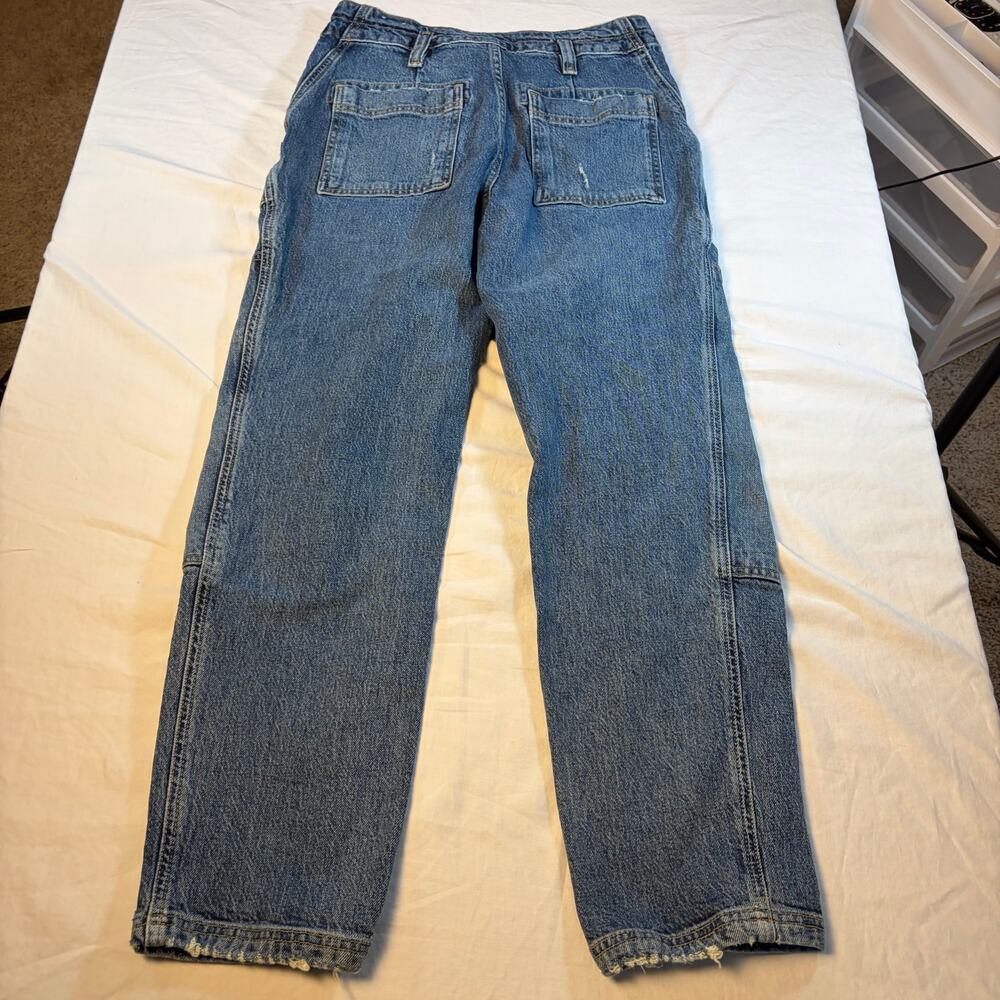 Pilcro Anthropologie womens double knee jeans. Size 28P. mild distress. grunge - Picture 3 of 8